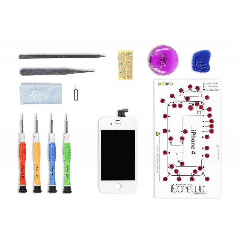 Kit Réparation Ecran complet - iPhone 4 Blanc Kit Réparation Ecran complet - iPhone 4 Blanc