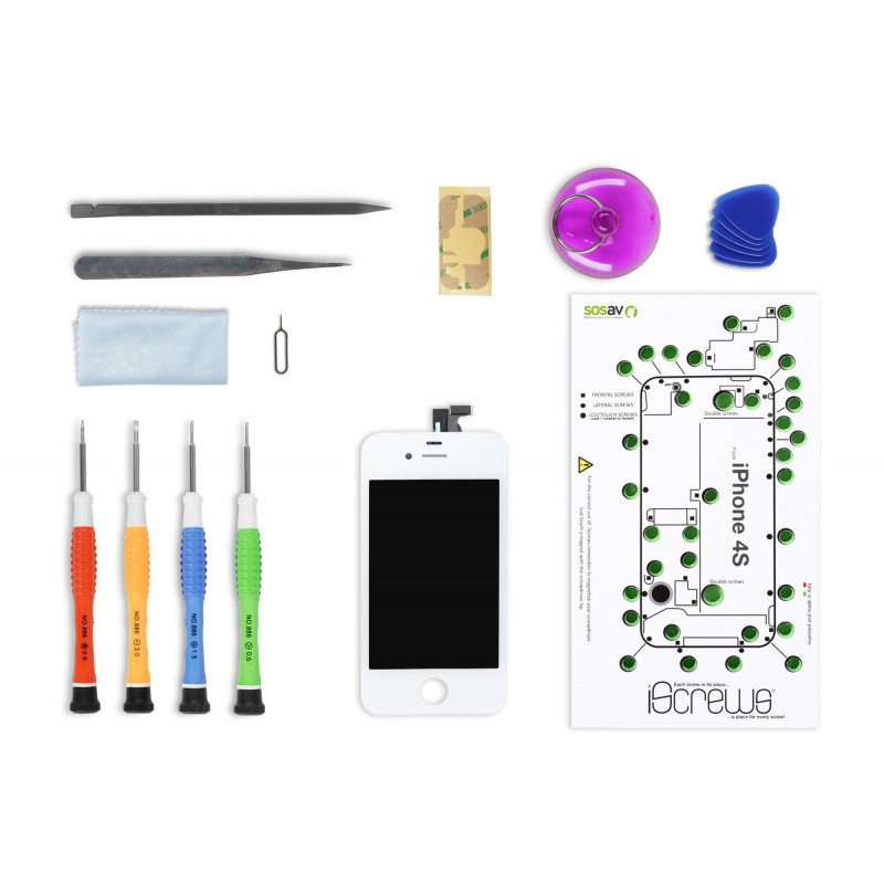 Kit réparation Ecran Complet - iPhone 4S BLANC Kit réparation Ecran Complet - iPhone 4S BLANC
