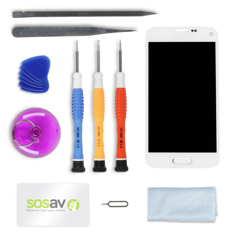 Kit de réparation Ecran Blanc - Galaxy S5 Mini Kit de réparation Ecran Blanc - Galaxy S5 Mini