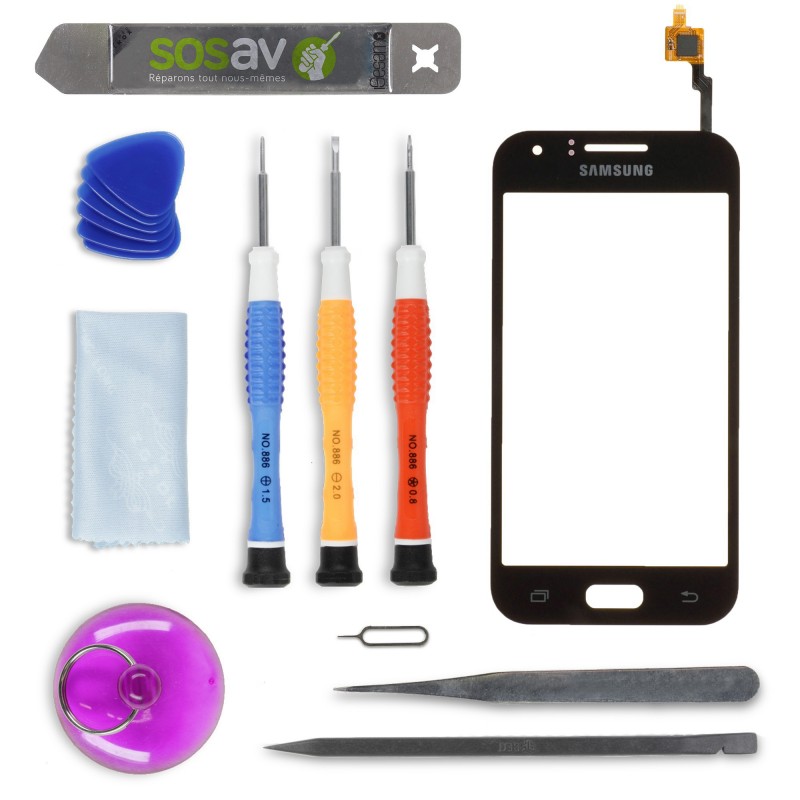 Kit de réparation Vitre tactile Noire - Samsung Galaxy J1 Kit de réparation Vitre tactile Noire - Samsung Galaxy J1