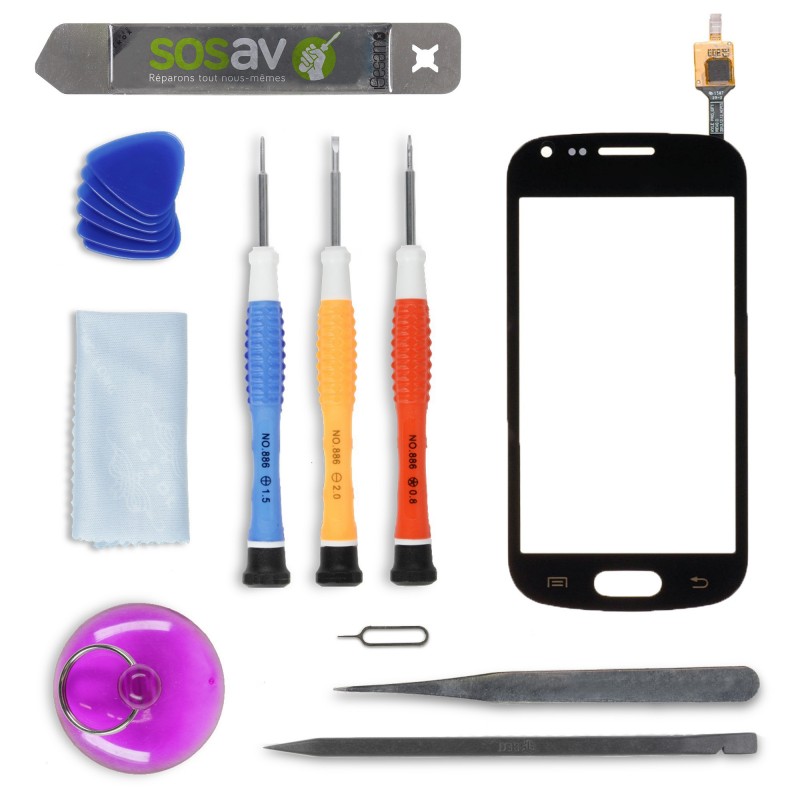 Kit de réparation Vitre tactile Noire - Samsung Galaxy Trend Lite Kit de réparation Vitre tactile Noire - Samsung Galaxy Trend Lite